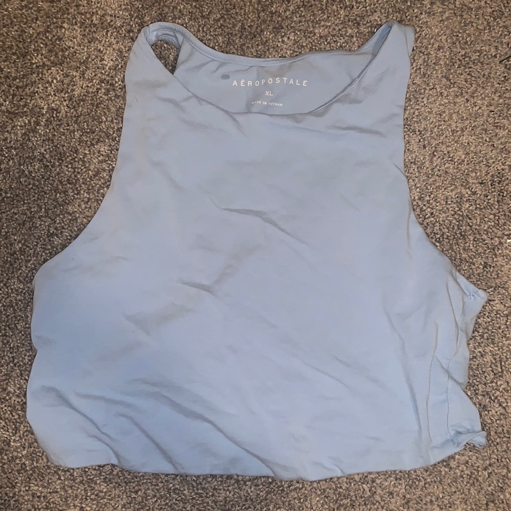 Blue halter crop top